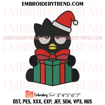 Badtz Maru with Christmas Gift Embroidery Design, Badtz Maru Santa Holiday Machine Embroidery Digitized Pes Files