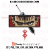 Berserk Logo Embroidery Design, Anime Machine Embroidery Digitized Pes Files