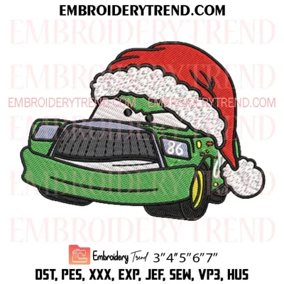 Chick Hicks Cars Christmas Embroidery Design, Santa Pixar Cars Xmas Machine Embroidery Digitized Pes Files