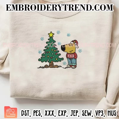 Chill Guy Christmas Embroidery Design, Gift Holiday Meme Machine Embroidery Digitized Pes Files