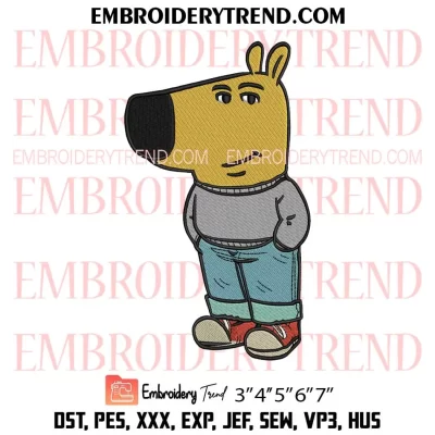 Chill Guy Embroidery Design, Tiktok Meme Machine Embroidery Digitized Pes Files