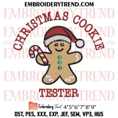 Christmas Cookie Baker Tester Embroidery Design, Christmas Gingerbread Machine Embroidery Digitized Pes Files