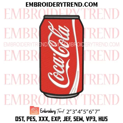 Coca Cola Embroidery Design, Soft Drink Coca Cola Machine Embroidery Digitized Pes Files