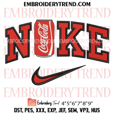 Coca Cola x Nike Embroidery Design, Coca Cola Fan Machine Embroidery Digitized Pes Files