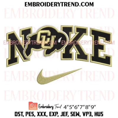 Colorado Buffaloes x Nike Embroidery Design, NCAA Team Machine Embroidery Digitized Pes Files