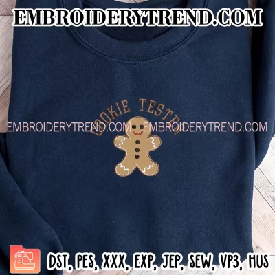 Cookie Tester Embroidery Design, Gingerbread Machine Embroidery Digitized Pes Files