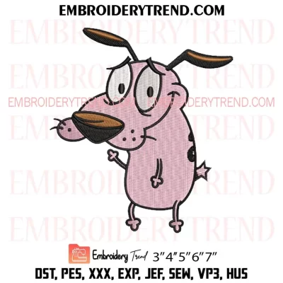 Courage the Cowardly Dog Embroidery Design, Cartoon Machine Embroidery Digitized Pes Files