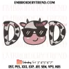 Cow Mom with Bow Embroidery Design, Mother’s Day Machine Embroidery Digitized Pes Files