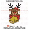 Snoopy Santa Claus Embroidery Design, Snoopy and Christmas Bells Machine Embroidery Digitized Pes Files