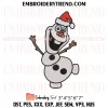 Olaf Frozen Lights Christmas Embroidery Design, Snowman Machine Embroidery Digitized Pes Files