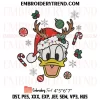 Daisy Duck Face Reindeer Christmas Embroidery Design, Disney Santa Daisy Duck Machine Embroidery Digitized Pes Files