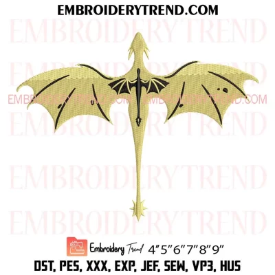 Dragon Fourth Wing Embroidery Design, Dragon Book Lover Machine Embroidery Digitized Pes Files