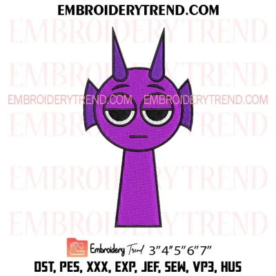 Durple Incredibox Sprunki Embroidery Design, Sprunki Game Machine Embroidery Digitized Pes Files