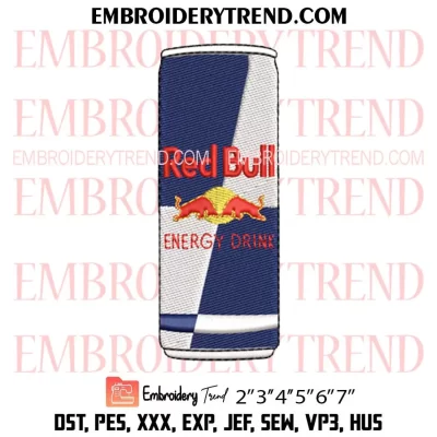 Energy Drink Red Bull Embroidery Design, Red Bull Lover Gift Machine Embroidery Digitized Pes Files