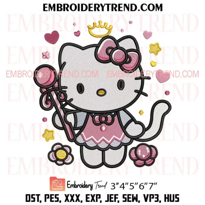 Hello Kitty with Toys Embroidery Design, Hello Kitty Valentine Machine Embroidery Digitized Pes Files