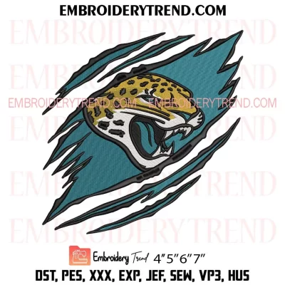 Jacksonville Jaguars Claws Embroidery Design, NFL Sport Machine Embroidery Digitized Pes Files