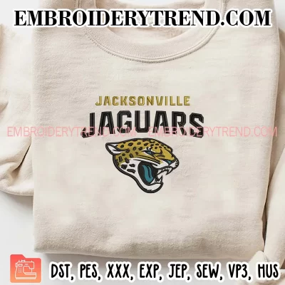 Jacksonville Jaguars Embroidery Design, NFL Football Machine Embroidery Digitized Pes Files