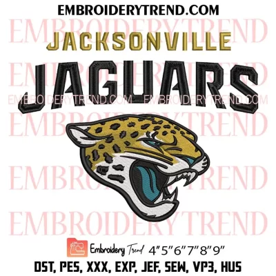 Jacksonville Jaguars x Nike Embroidery Design, NFL Logo Football Machine Embroidery Digitized Pes Files