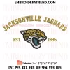 Jacksonville Jaguars Circle Logo Embroidery Design, NFL Team Machine Embroidery Digitized Pes Files