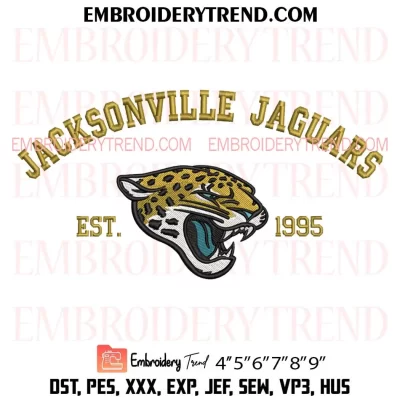 Jacksonville Jaguars x Nike Embroidery Design, NFL Logo Football Machine Embroidery Digitized Pes Files