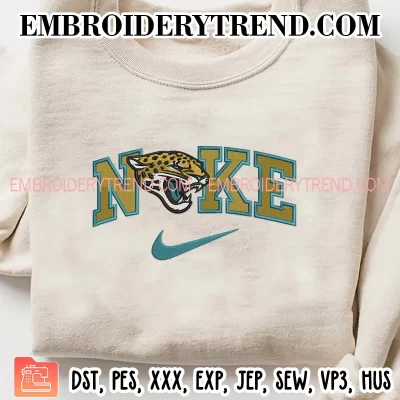 Jacksonville Jaguars x Nike Embroidery Design, NFL Logo Football Machine Embroidery Digitized Pes Files