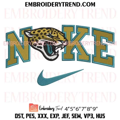 Jacksonville Jaguars x Nike Embroidery Design, NFL Logo Football Machine Embroidery Digitized Pes Files