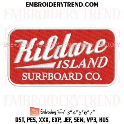 Kildare Island Surfboard Co Embroidery Design, Outer Banks Machine Embroidery Digitized Pes Files