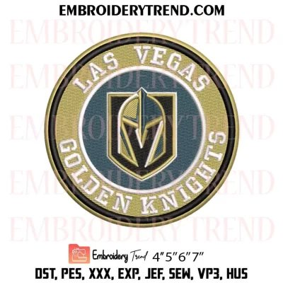 Las Vegas Golden Circle Logo Embroidery Design, Hockey Team Machine Embroidery Digitized Pes Files