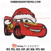 Sally Cars Christmas Embroidery Design, Santa Pixar Cars Xmas Machine Embroidery Digitized Pes Files