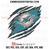 Miami Dolphins Embroidery Design, NFL Dolphins Machine Embroidery Digitized Pes Files