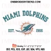 Miami Dolphins Heart Embroidery Design, NFL Football Lover Machine Embroidery Digitized Pes Files