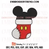 Minnie in Stocking Christmas Embroidery Design, Disney Mouse Christmas Machine Embroidery Digitized Pes Files