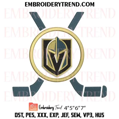 NHL Vegas Golden Knights Team Embroidery Design, Sport Logo Machine Embroidery Digitized Pes Files