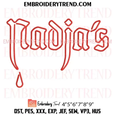 Nadja’s Nightclub Embroidery Design, Vampire Night Club Machine Embroidery Digitized Pes Files