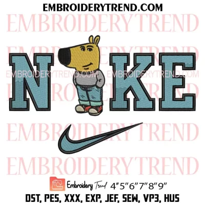 Nike Chill Guy Embroidery Design, Meme Chill Guy Machine Embroidery Digitized Pes Files