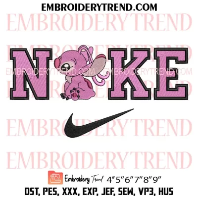 Nike Disney Angel Embroidery Design, Cute Angel Machine Embroidery Digitized Pes Files