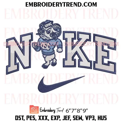 Nike Mascot North Carolina Tar Heels Embroidery Design, Sport Logo Machine Embroidery Digitized Pes Files