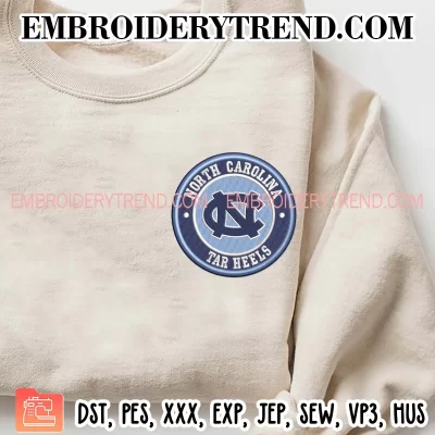 North Carolina Tar Heels Circle Logo Embroidery Design, NBA Team Machine Embroidery Digitized Pes Files