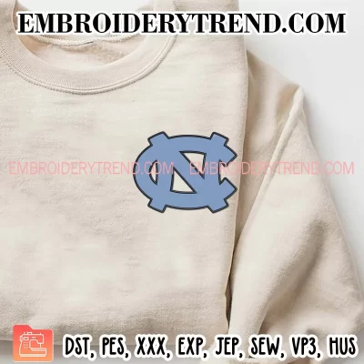 North Carolina Tar Heels Logo Embroidery Design, Basketball Machine Embroidery Digitized Pes Files