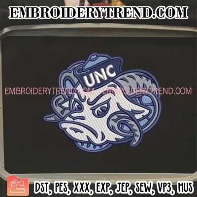 North Carolina Tar Heels Mascot Logo Embroidery Design, NCAA Logo Machine Embroidery Digitized Pes Files