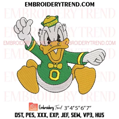 Oregon Ducks Embroidery Design, NCAA Logo Machine Embroidery Digitized Pes Files