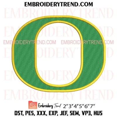 Oregon Ducks Logo Embroidery Design, NCAA Machine Embroidery Digitized Pes Files