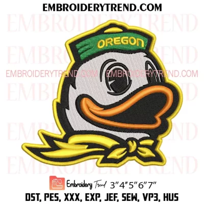 Love Oregon Ducks Embroidery Design, NCAA Football Logo Machine Embroidery Digitized Pes Files