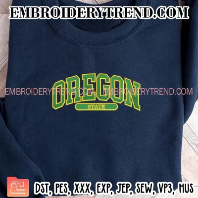 Oregon Ducks State Embroidery Design, Football Ducks State Machine Embroidery Digitized Pes Files