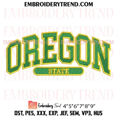 Oregon Ducks State Embroidery Design, Football Ducks State Machine Embroidery Digitized Pes Files