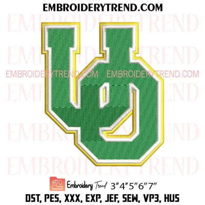 Oregon Ducks University Embroidery Design, NCAA Oregon Ducks Logo Machine Embroidery Digitized Pes Files