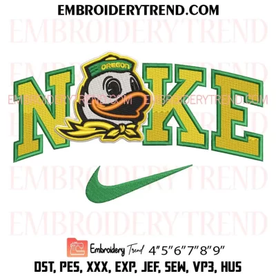 Oregon Ducks x Nike Embroidery Design, NCAA Sport Machine Embroidery Digitized Pes Files