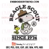 Snoopy and Woodstock Hiking Embroidery Design, Peanuts Snoopy Machine Embroidery Digitized Pes Files