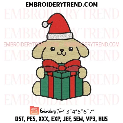 Pompompurin in Stocking Christmas Embroidery Design, Pompompurin Santa Claus Machine Embroidery Digitized Pes Files