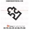 Heart Puzzle Embroidery Design, Valentine Heart Puzzle Machine Embroidery Digitized Pes Files